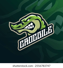 Crocodile mascot logo design vector with modern illustration concept style for badge, emblem and t shirt printing. Crocodile head illustration.