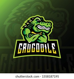 crocodile mascot logo esport gaming. crocodile mascot logo illustration.