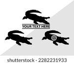 Crocodile Monogram Vector Illustration Silhouette