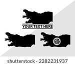 Crocodile Monogram Vector Illustration Silhouette
