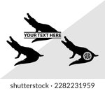 Crocodile Monogram Vector Illustration Silhouette