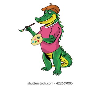 Crocodile Occupational Character - Painter