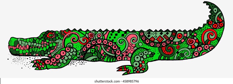 Crocodile on white background