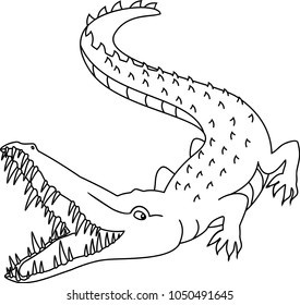 Crocodile Open Mouth Coloring Page Stock Vector (Royalty Free ...