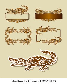 Crocodile Ornament Decoration. Nice, clean, and smooth vector. Good use for symbol, label, sticker, frame, message board, or any design you want. Easy to use, edit, or change color.