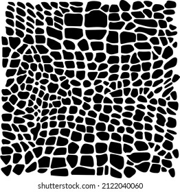Crocodile Pattern Black and White Color Background
