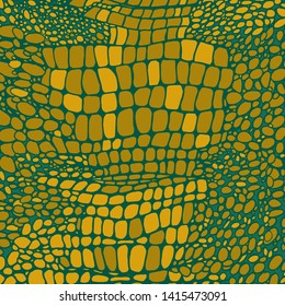 Crocodile pattern skin brown green wallpaper background vector