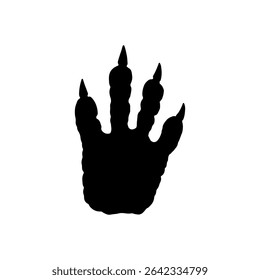Crocodile paw print silhouette vector flat illustration design.