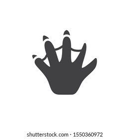 Crocodile paw print vector icon. filled flat sign for mobile concept and web design. Alligator animal footprint glyph icon. Symbol, logo illustration. Vector graphics