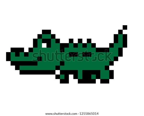 Crocodile Pixel Art : image vectorielle de stock (libre de droits