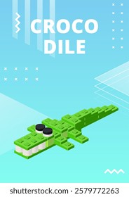 Crocodile poster for print and design. Vector