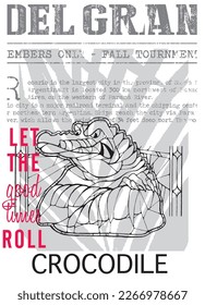 crocodile print pattern consisting of colored texts suitable for textiles, white background