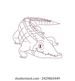 Crocodile Reptile Animal Outline Illustration