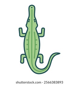 Crocodile reptile icon image vector illustration design in green and blue colors