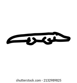 crocodile reptile line icon vector. crocodile reptile sign. isolated contour symbol black illustration