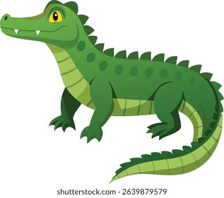 Crocodile reptile in playful cartoon style illustration vector design