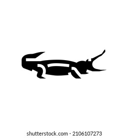 crocodile reptile in zoo glyph icon vector. crocodile reptile in zoo sign. isolated contour symbol black illustration