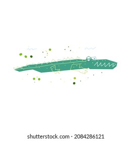 crocodile resting cartoon vector illustration
