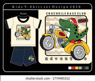 crocodile rider, vector animal cartoon illustration design