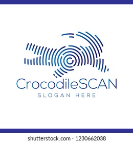crocodile Scan Technology Logo vector Element. Animal Technology Logo Template