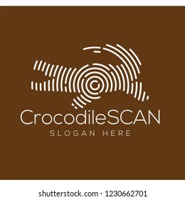 crocodile Scan Technology Logo vector Element. Animal Technology Logo Template