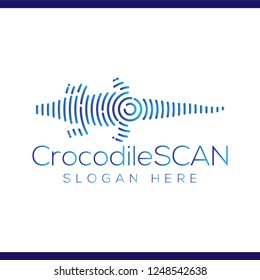 Crocodile Scan Technology Logo vector Element. Animal Technology Logo Template