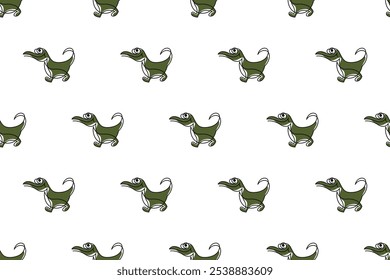 Modelo de plano de fundo padrão sem costura Crocodile. Fundo de padrão contínuo com ícones de répteis.