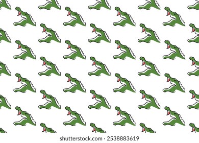 Modelo de plano de fundo padrão sem costura Crocodile. Fundo de padrão contínuo com ícones de répteis.