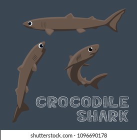 Crocodile Shark Cartoon Vector Illustration