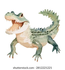 Crocodile with sharp teeth and scales