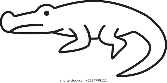 Crocodile was silent pensively alone