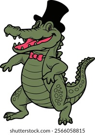 crocodile silhouette with cut out wings vector ill