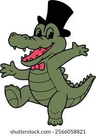 crocodile silhouette with cut out wings vector ill