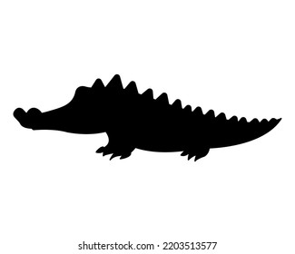 Crocodile silhouette icon illustration template for many purpose. Isolated on white background	