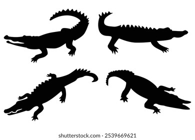 Crocodile Silhouette Illustration: Bold Wildlife Design