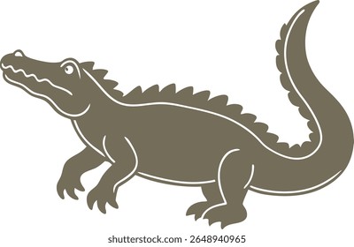 Crocodilo Silhueta Linha Arte Vetor Ilustração Em Fundo Branco