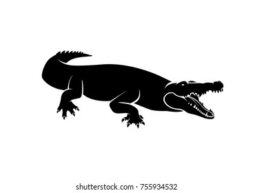 Crocodile Silhouette Vector