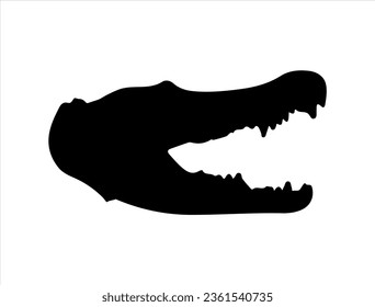 Crocodile silhouette vector art white background