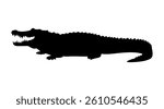 Crocodile silhouette vector flat illustration design.