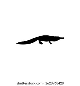 crocodile silhouette. vector illustration of crocodile