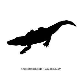 Silhouette cocodrilo. Ilustración de vectores de cocodrilo.