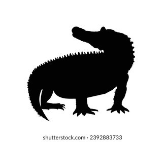 Crocodile Silhouette. Crocodile Vector Illustration.