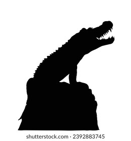 Crocodile Silhouette. Crocodile Vector Illustration.