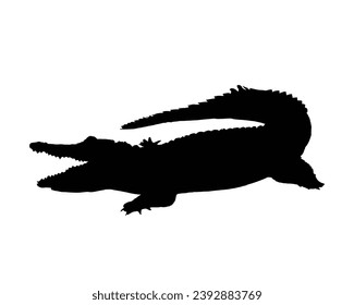 Crocodile Silhouette. Crocodile Vector Illustration.