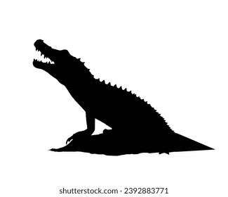 Crocodile Silhouette. Crocodile Vector Illustration.
