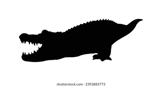 Crocodile Silhouette. Crocodile Vector Illustration.