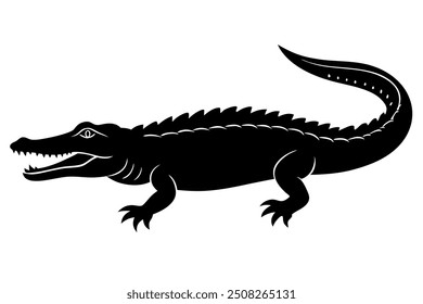 A crocodile silhouette vector illustration