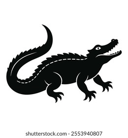 Crocodile Silhouette Vector Illustration Design