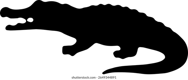 Crocodile Silhouette Vector Wild Reptile Side Profile Clipart