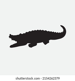 Krokodile Silhouette, Vektorgrafik, schwarz-weiß